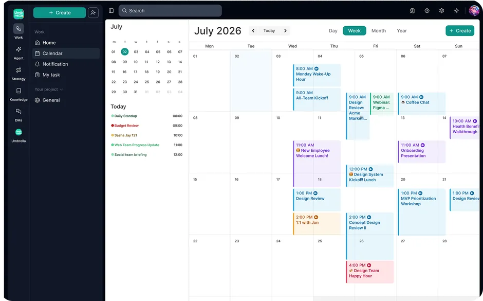 A month of sessions, games and shoots on one shared calendar.